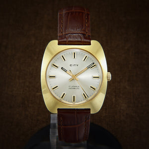City Swiss Mens Classic Dress Watch From 1960s