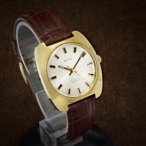 City Swiss Mens Classic Dress Watch From 1960s