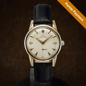 Partial Payment For Lemania 18K Rose Gold Filled Early Automatic Swiss Watch From 50s