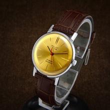 Load image into Gallery viewer, Poljot De Luxe Ultra Slim Gold Dial Soviet Mens Watch From 70s