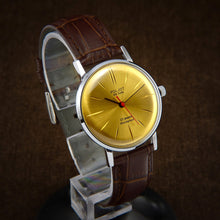 Load image into Gallery viewer, Poljot De Luxe Ultra Slim Gold Dial Soviet Mens Watch From 70s